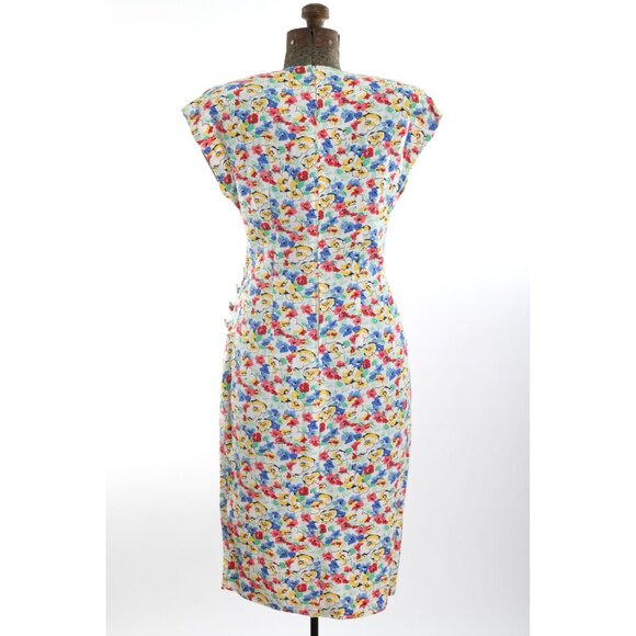 Vintage 1980s Does 40s Medium Floral Sleeveless Dress | by April Rain - Picture 5 of 10